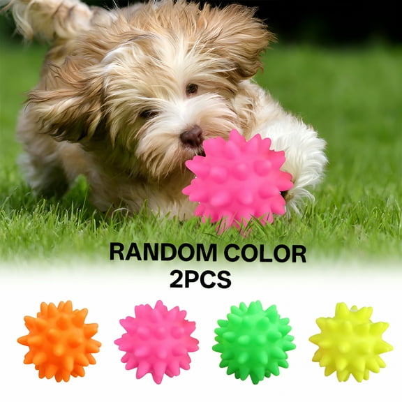 BESTSKY Spiky Wobble Giggle Ball for Dogs, Interactive Small Dog Toy, Textured Teeth Cleaning Chew Ball, Self Play Training