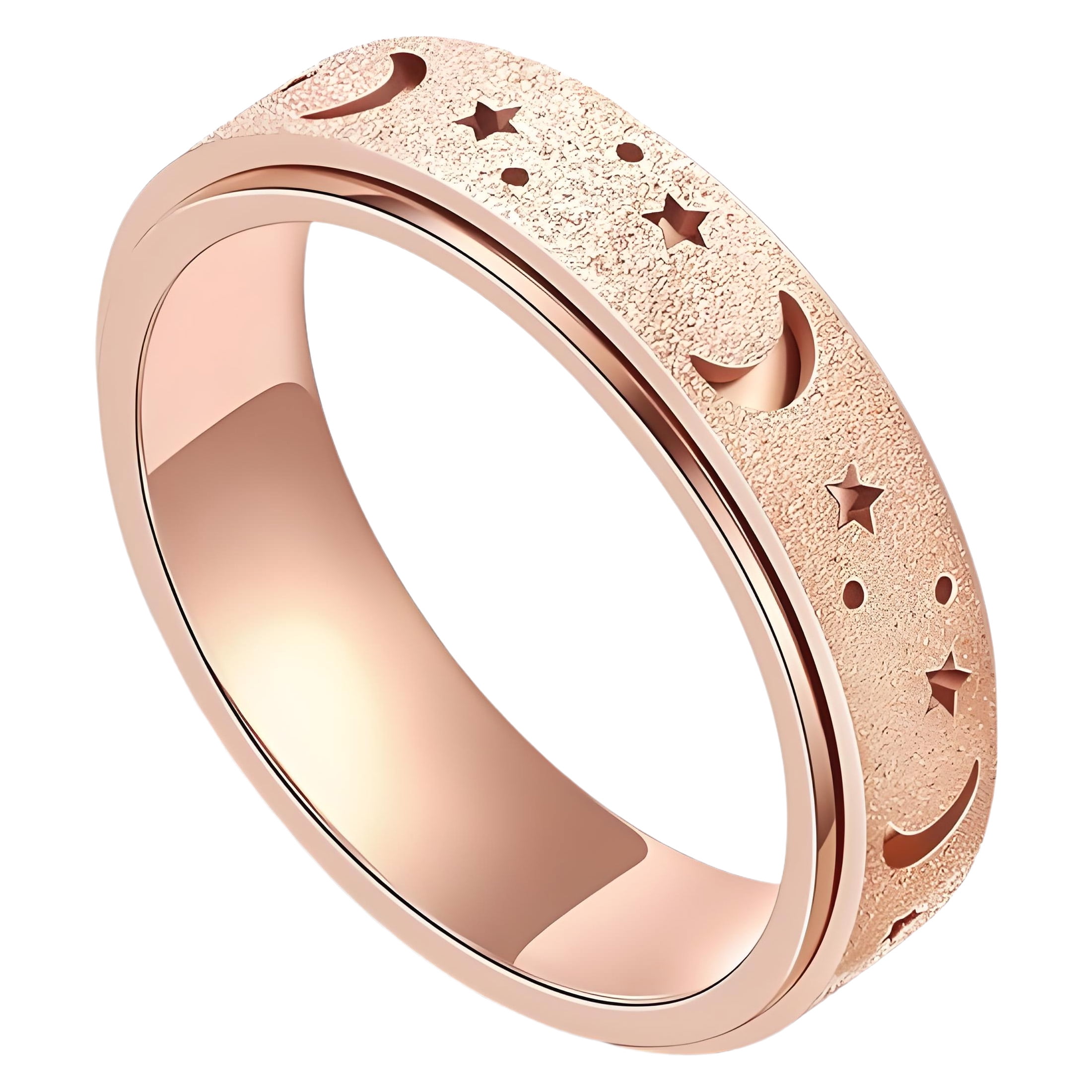 BESTSKY Spinner Ring,Smooth-Rotating Fidget Ring,Stainless Steel Fidget ...