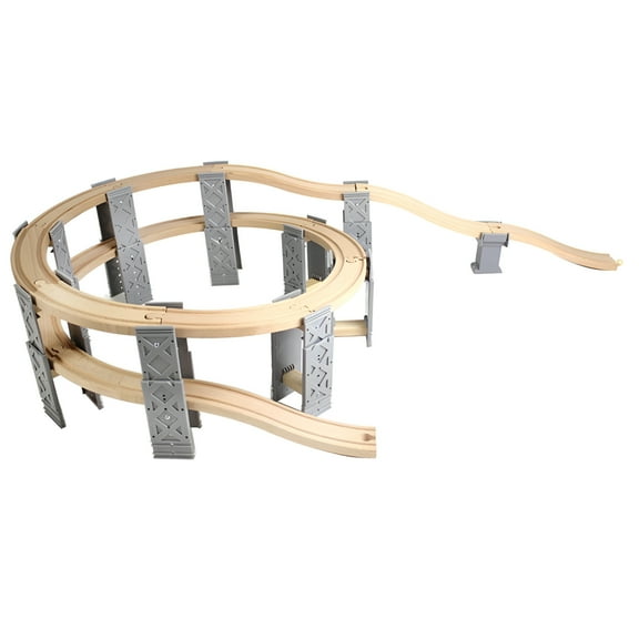 BESTSKY Spiral Assembling Kits,Wooden Bridge Railway Set for Kids Educational Development Toy
