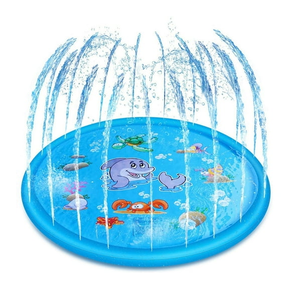 BESTSKY Splash Play Mat for Kids,Thickened Inflatable Water Play Pad with Ocean Theme,Safe PVC Material and Sensory Tactile Experience