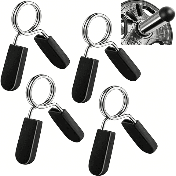 BESTSKY Spring Clip Collars, 1 Inch (25 Mm) for Smooth Dumbbell Handle Or Standard Weightlifting Barbell (4 Pack)