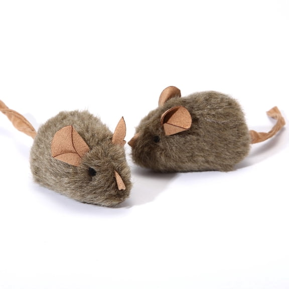 BESTSKY Squeaky Plush Mouse Cat Toy with Smart Motion Realistic Sounds, Interactive Hunting Teaser Battery Operated Electronic Pet Activity Toy