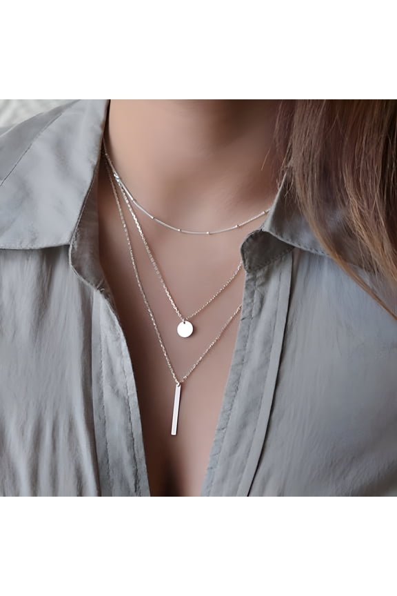 Stackable Necklaces for Women, Silver Necklace Stack, Layering Necklaces, Necklace Stack
