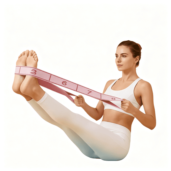 BESTSKY Stretch Bands for Exercise: 8-Section Elastic Exercise Band with Loops,Flexibility Stretching Strap Resistance Bands for Working Out,Leg Glutes Yoga Physical Therapy Fitness Equipment