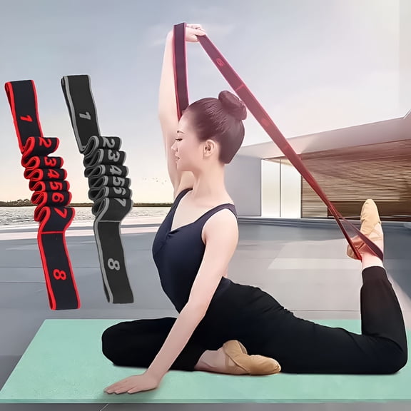 BESTSKY Stretching Strap for Physical Therapy, Yoga, Exercise And Flexibility Latin Dance Training Fitness Pilates Elastic Stretch Resistance Band Belt