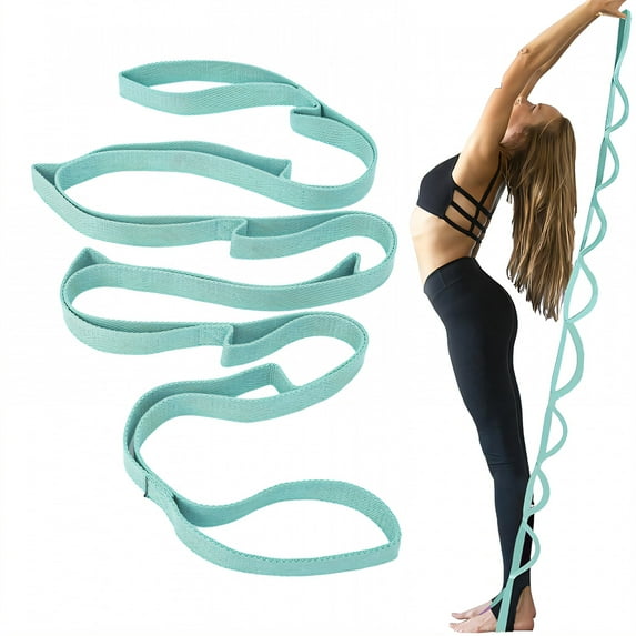 BESTSKY Stretching Strap,Static Loosening Yoga Straps for Stretching,Stretch Straps with Loops for Rehab,Fitness,Workout,Green