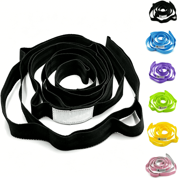 BESTSKY Stretching Strap Yoga Strap with Loops, Stretch Straps for Physical Therapy, Non-Elastic Exercise Strap for Pilates, Dance and Gymnastics with Workout Guide