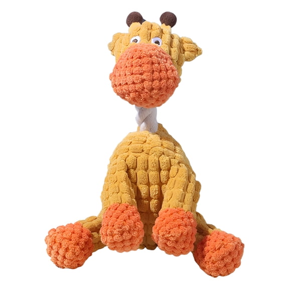 BESTSKY Stuffed Giraffe Dog Chew Toy, Soft Squeaky Plush Animal for Heavy Chewers, Durable Pet Teething Toy for Interactive Play