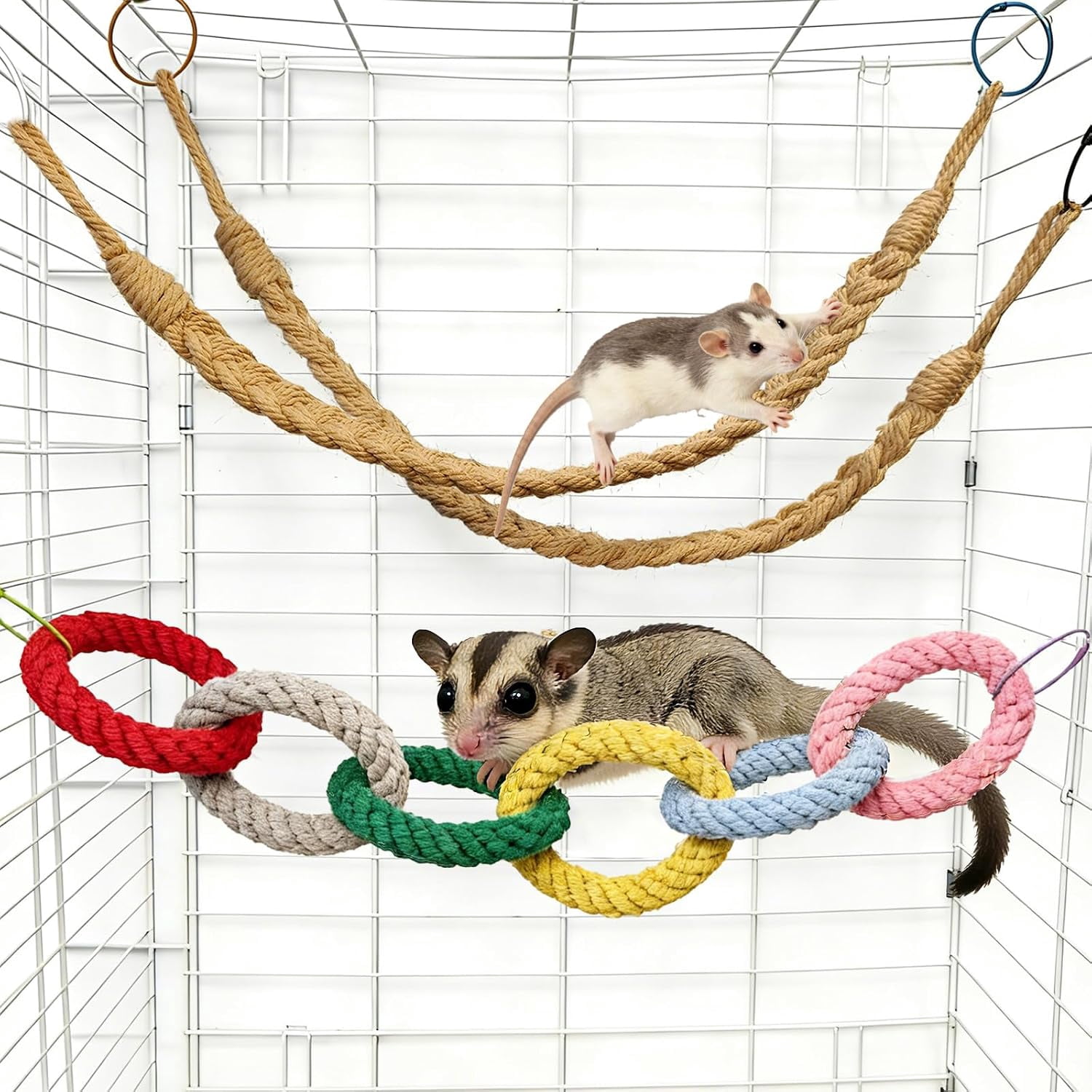 BESTSKY Sugar Glider Climbing Rope Toys Rat Cage Hanging Small Animal ...