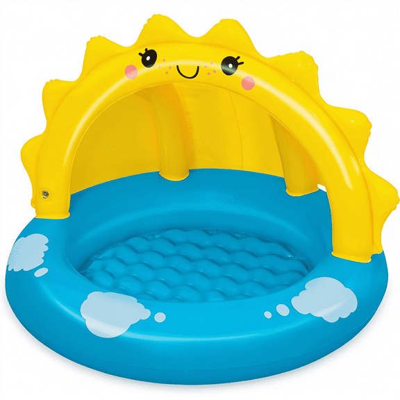 BESTSKY Sunny Daysinflatable Shaded Kiddie Pool 1.01 M X 97 Cm X 71 Cm Uv Protection Kiddie Pool with Canopy