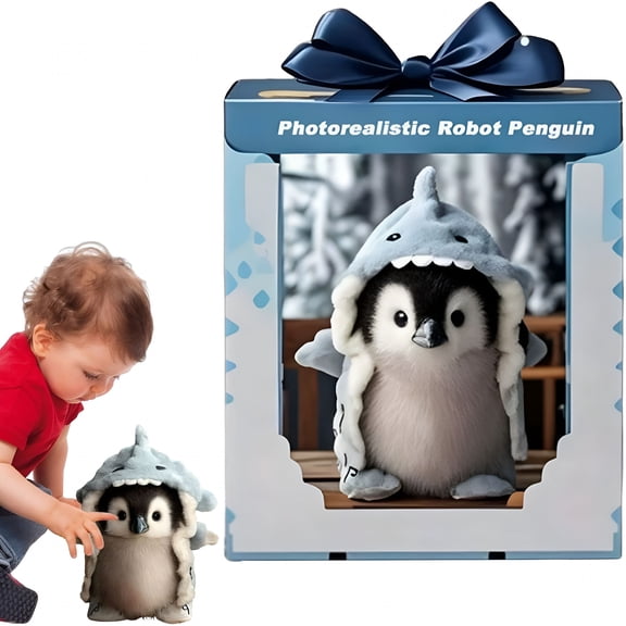 BESTSKY Super Realistic Plush Robot Penguin, Interactive Emotional Support Plush Toys, Funny Penguin Stuffed Animal, Photorealistic Penguin Toys for Home Decor