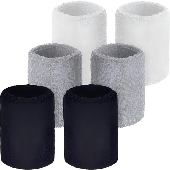 BESTSKY Sweatbands and Wristbands - Wrist Sweat Bands Headbands for Men and Women - Multipack Terry Cloth Headbands Or Wrist Bands for Working Out, Tennis, Basketball, Football, Gymnastics