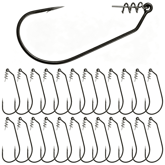 BESTSKY Swimbait Hooks for Bass Fishing - Soft Plastic Fishing Hooks with Centering Spring Pin for Soft Plastic Swim Baits and Worm Lure Baits Swimbait Hooks