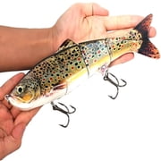 BESTSKY Swimbaits for Bass Lifelike 4 Segment Big Giant Sinking Fishing Bass Lures Artificial Hard Bait Swimbait for Fishing, Great for Fisherman Dad Gift Spot