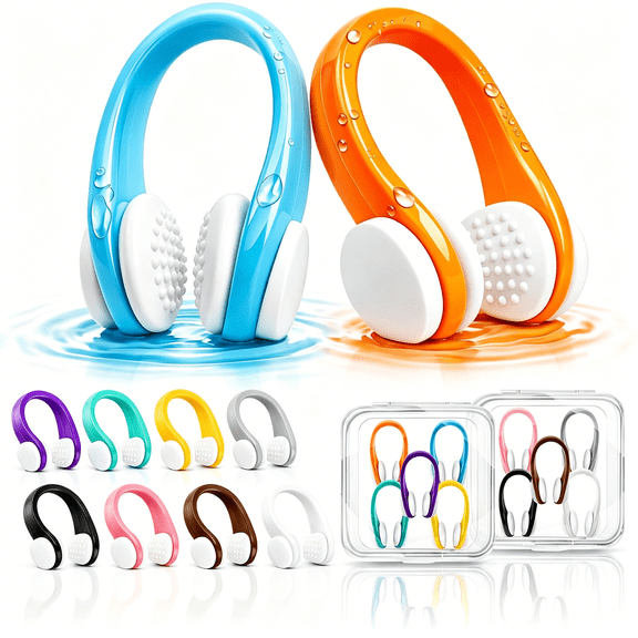BESTSKY Swimming Nose Clip - 10 Packs Silicone Swim Nose Plugs for Kids (Age 7+) and Adults,Waterproof Pool Nose Plugs for Diving Swimming and Other Water Sports with Storage Box,Multi-Color