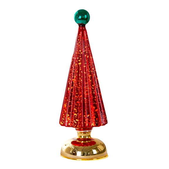 BESTSKY Table Top Christmas Tree Decorations with Lights,Gold mercury glass christmas tree, Holiday table top christmas tree