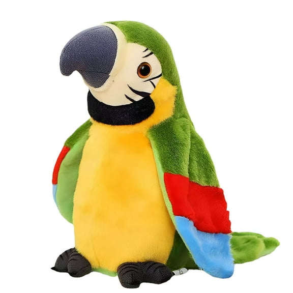 BESTSKY Talking Macaw Parrot Repeat What You Say Stuffed Animal Plush Toy Electronic Record Animated Bird Shake Wings Speaking Parrot Pet Plush Interactive Toys for Boys Girls Christmas Birthday Gift