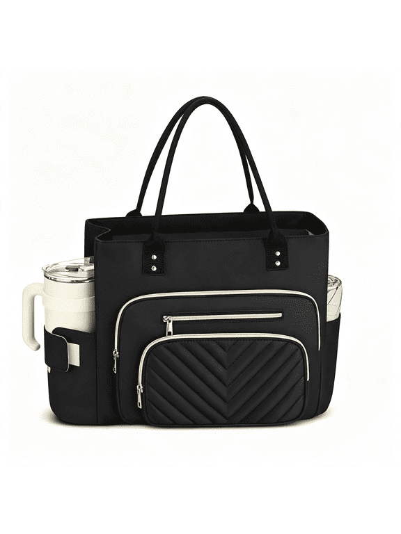 Teacher Tote Bag for College School Laptop Bag for Work,Nurse Bag Gift | Large Cup Holder, Shoulder Strap,Laptop Briefcase School Tote Bag