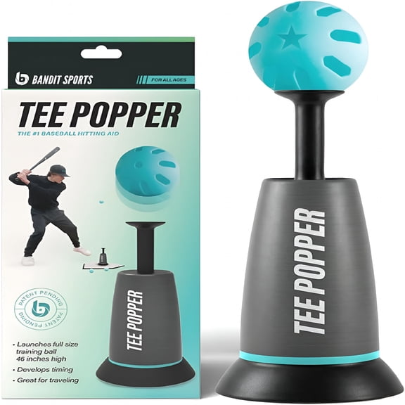BESTSKY Tee Popper,Durable Nylon Strength,Batting Tee for Perfect Swings,Baseball Training for Hitting Without A Pitcher,1 Popper Ball Included
