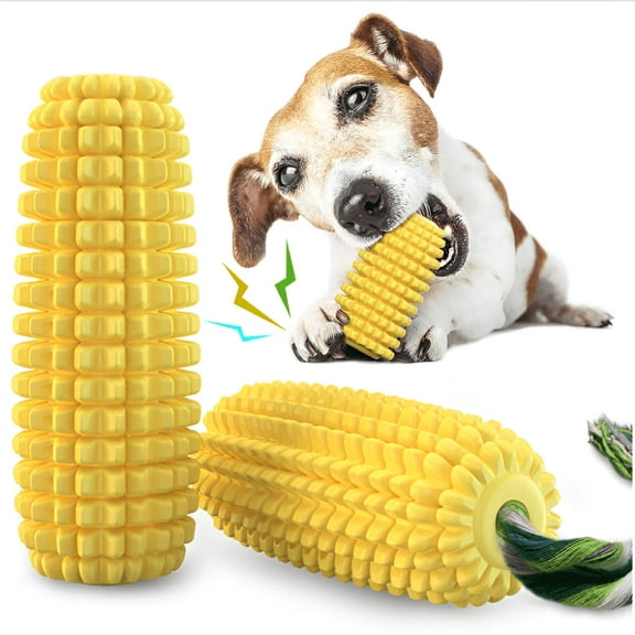 BESTSKY Teething Sticks Dog Chew Toys For Aggressive Chewers Indestructible Tough Squeaky Interactive Dog Toys Puppy Teeth Chew Corn Stick Toy For Small Medium Large Breed