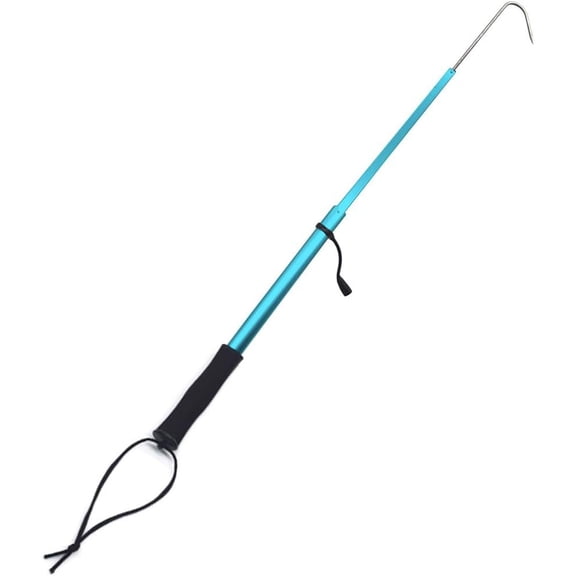BESTSKY Telescopic Fishing Gaff with Super Sharp Spear Hook Lightweight Aluminium Alloy Hand with Soft Nonslip Handle and Lanyard for Saltwater hand spears fish