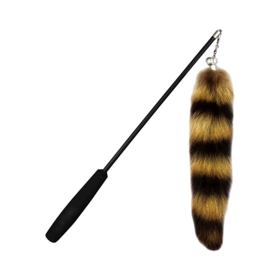BESTSKY Telescopic Fishing Rod Cat Toy, Interactive Fox Tail Teaser Wand for Indoor Play, Extendable Wand with Soft Plush Tail