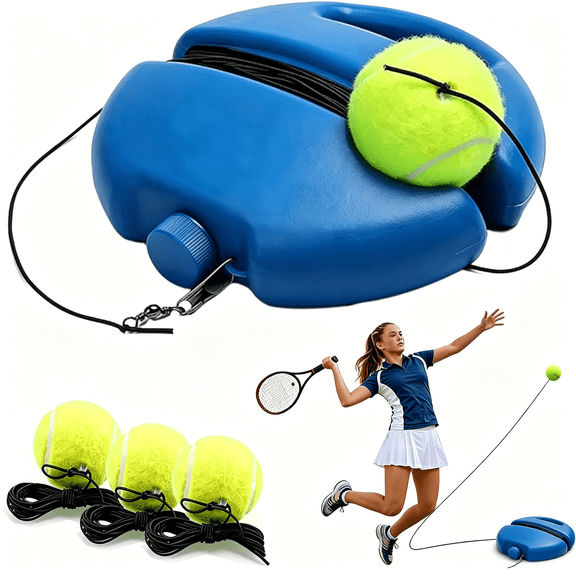 BESTSKY Tennis Trainer Rebound Ball with String,Self Practice Training Kit with Water Injection Port,Blue,Includes 2-3 Balls and 157.5 Inch Rope,for Adults Kids and Beginners