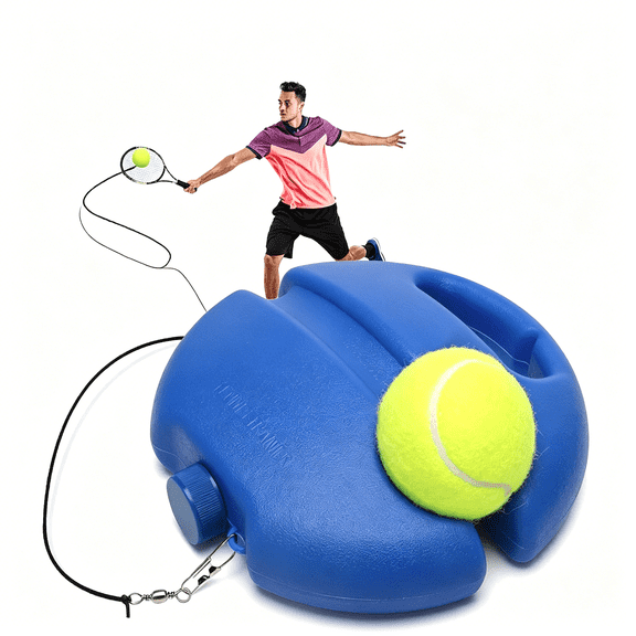 BESTSKY Tennis Trainer Rebound Ball with String Solo Tennis Training Kit Portable Practice Rebounder Equipment with Long Elastic Ropes for Adults,Kids,Beginners (Blue)