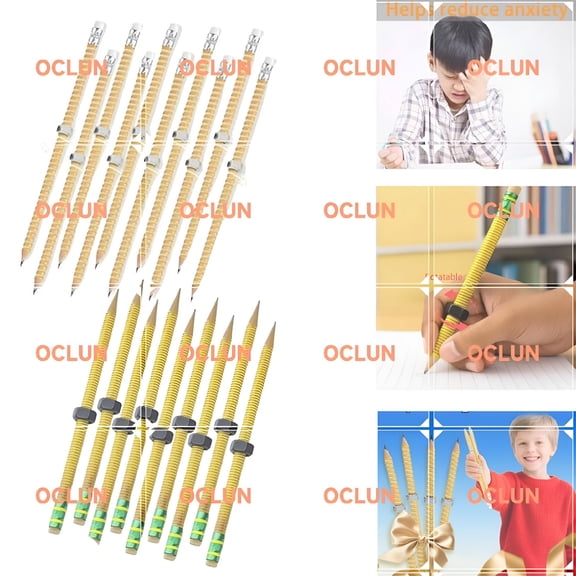 BESTSKY Threaded Pencil Sleeve with Nuts'n Bolts for Focus,Sensory Relief,Anxiety,and Quiet Classroom Fidgeting (5Pcs)