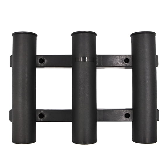BESTSKY Three Tubes Sturdy Fishing Rod Holder Thick Plastic Fishing Pole Base Boat Kayak Fishing Rod Fixing Bracket with Screws for Fishing Anglers Outdoor (Black)
