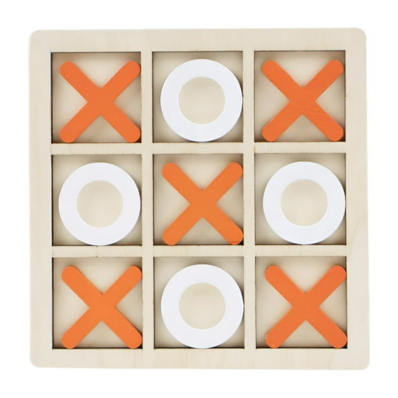 BESTSKY Tic Tac Toe Game,Kids-Friendly Game Board Games for Adults,Fun and Learning Combined Family Games for Kids and Adults,Orange,18*18*0.5cm