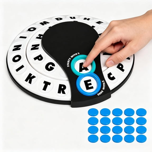 BESTSKY Tilt and Shout Word Game,Fast-Paced Starts with Ends with Party Game with Spinner