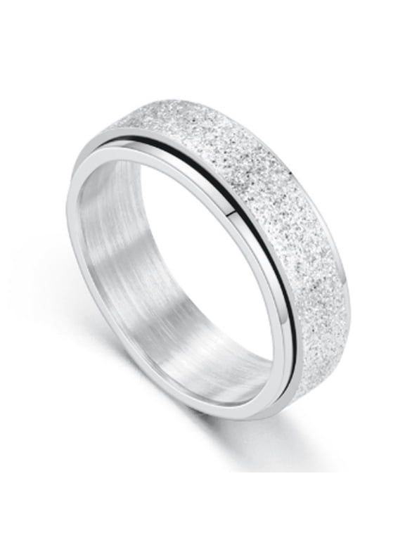 Titanium Steel Fidget Ring, Rotatable Anxiety Ring with Matte Finish, Stress Relief Jewelry for Focus and Relaxation