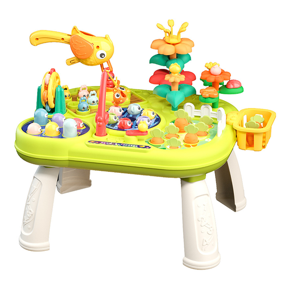 BESTSKY Toddler Activity Table, Farm-Themed Educational Game Center, Interactive Learning Toy for Kids, Enhances Parent-Child Interaction, Sensory Play Station for Boys and Girls
