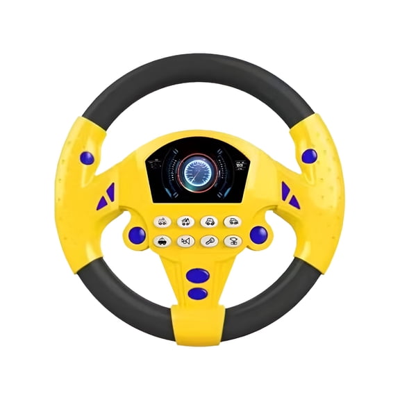 BESTSKY Toddler Steering Wheel Toy with Sounds, 360 Degree Interactive Car Driving Simulator for Boys & Girls, Educational Gift