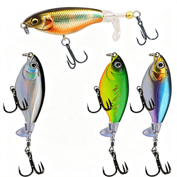 BESTSKY Top Water Fish Lures Whopper Plopper Bass Fishing Lure Saltwater Fishing Topwater Bass Luress with 3D Eyes Bait Top Water Lures