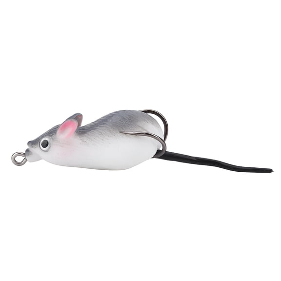 BESTSKY Topwater Mouse Lure, 2-Inch Soft Artificial Fishing Bait with Dual Hooks for Bass and Trout