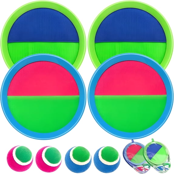 BESTSKY Toss and Catch Game Set for Kids, 4 Player Sticky Ball Outdoor ...