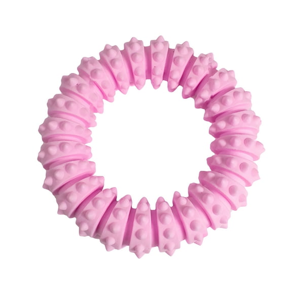 BESTSKY Tough Rubber Dog Chew Toy for Aggressive Chewers, Durable TPR Teething Ring for Medium Large Breeds, Interactive Fetch and Tug Training Toy