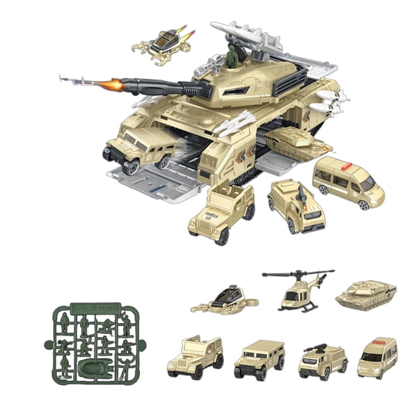 BESTSKY Toy Cars,Military Tank-Inspired Storage Design Monster Truck,Fun and Functional Boys Toys Age 4-6,Style 1