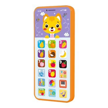 BESTSKY Toy Phone,Realistic Design Phone for Kids,18 Functional Buttons Cell Phone Interactive Toy,Orange