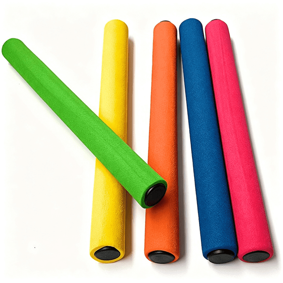 BESTSKY Track and Field Relay Batons Sticks Assorted Color Relay Running Race Batons Sticks Foam Relay Running Baton 5 Pack Track & Field Sticks,Essential Track and Field Accessories
