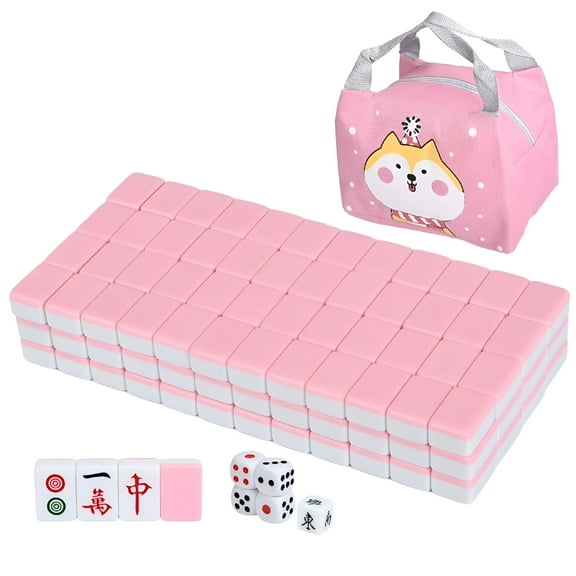 BESTSKY Traditional Mini Chinese Mahjong Game Set 144 Tiles