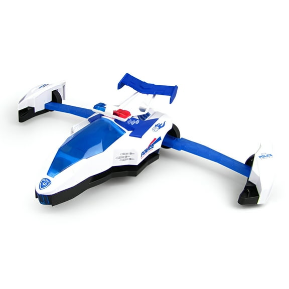 BESTSKY Transformable Police Car Airplane Toy,Universal Driving Police Car Toy,Glowing Parts Cars Toys,Police Car