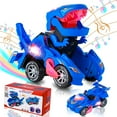 thumbnail image 1 of BESTSKY Transforming Car Dinosaur Toy for Kids 2-5: Dino Transformer Toy Car with Light Music for Toddlers 1-3 | Christmas Birthday Gifts for Boys Age 4-6, 1 of 4