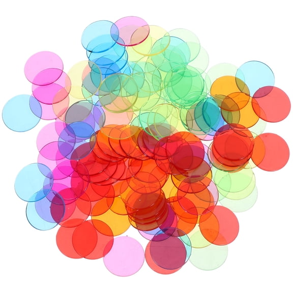 BESTSKY Transparent Plastic Bingo Chips with Assorted Colors for Game Use 120 Pieces 19mm