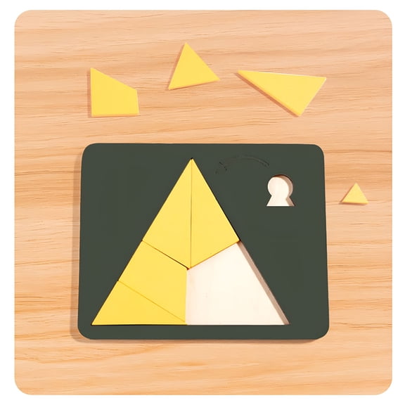 BESTSKY Triangle Puzzle,Solving the Wooden Block Puzzle Challenge,Wooden Irregular Shape Jigsaw,Vanished Square,Disappearing Triangle Design,Wood Brain Teaser Jigsaw Game
