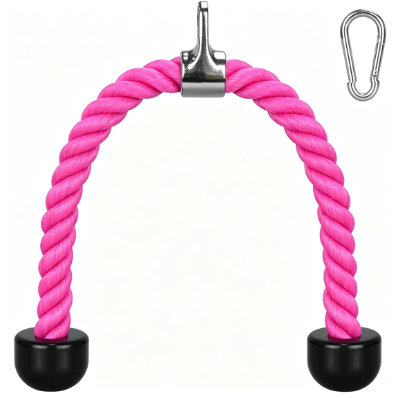 BESTSKY Tricep Rope,27"Es Cable Machine Attachment,Pull Down Attachments with Carabiner,For Gym Home Workout Exercise,Tricep Rope Cable Attachment