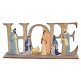 thumbnail image 1 of LAMIRO Wooden Easter Nativity Figurine with Hoping Sign, Wooden Base, Perfect for Easter and Christmas Decor, Religious Gathering, Indoor Table Shelf Holiday Display, 1 of 7