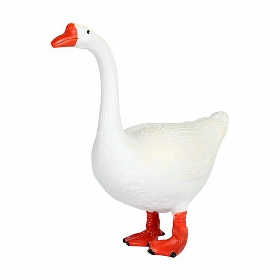 LAMIRO Lifelike Goose Statue Lovely Animal Figurine Indoor Plastic Craft Statue
